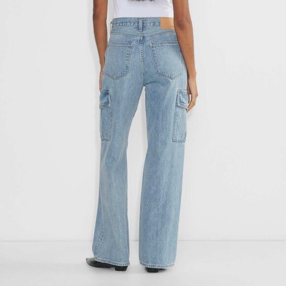 DENIM FORUM The Farrah Hi-Rise Cargo Jean 7 Yrs Bleu Taboo Wide Leg Women's 24 - Picture 3 of 16